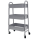 3 Tier Metal Movable Serving Trolley Cart with Handle