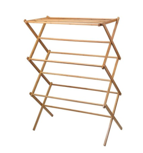 Simple Design Cloths Towel Bamboo Rack Foldable Drying Wooden Clothes Drying Rack