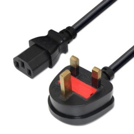 2m h05vvh2-0.75mm/1.0/1.5mm fused molded UK C13 ac extension power cord 3 pin wall plug