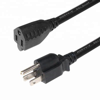 ac 18 awg power plug NEMA5-15P male to female power cord