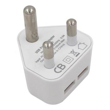 White 2 Dual USB port 5V 2.1A South Africa USB charger