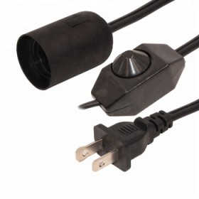 UL salt lamp power cord cable with inline switch to E27 lamp holder