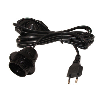 KC Euro salt lamp power cord with  switch to E26 lamp holder