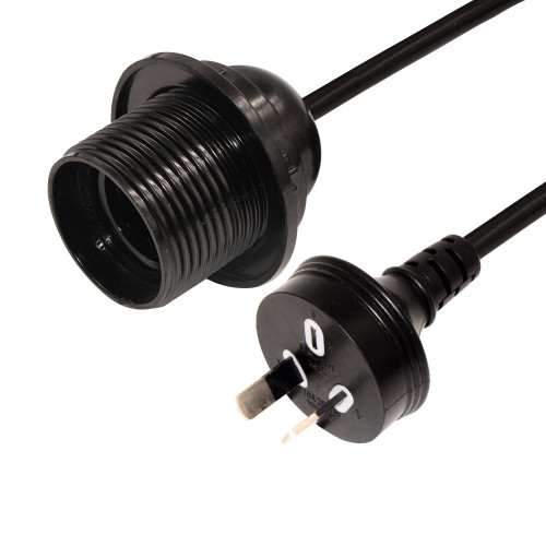 Customized SAA ROHS approved AS 2 pin plug cable with 303 switch and E27 lampholder power cord