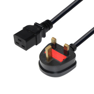 Industrial high power connector IEC C19 cord British AC 3 pin uk power cable