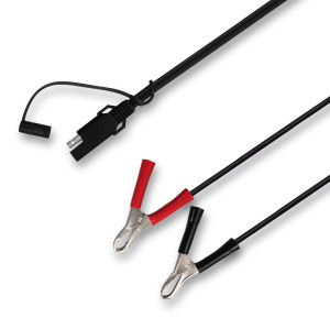 Alligator clips to SAE with cap solar panel cable