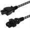 Black Braided Power Cord 3 Prong Pin Ac European Extension Female End Iec 60320 C5 To C6