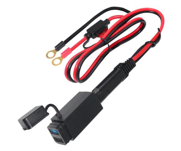 Quick Disconnect Plug to Dual USB Ports Quick Charge 3.0 5V 3A 9V 1A SAE To USB Adapter Motorcycle
