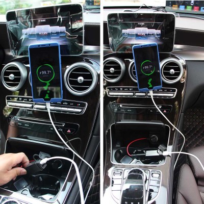 5v 9V 12V 24v 2A Black Quick Charge Dual USB to SAE Charger Adapter for Charging GPS Smartphone Cell Phone