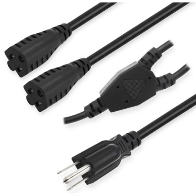 NEMA 5-15p Male to Female 2 in 1 Connector End Us power Cable 18 Awg Ac Power Cord For Nema 5-15 Plug Outdoor Extension Cord