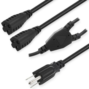 NEMA 5-15p Male to Female 2 in 1 Connector End Us power Cable 18 Awg Ac Power Cord For Nema 5-15 Plug Outdoor Extension Cord