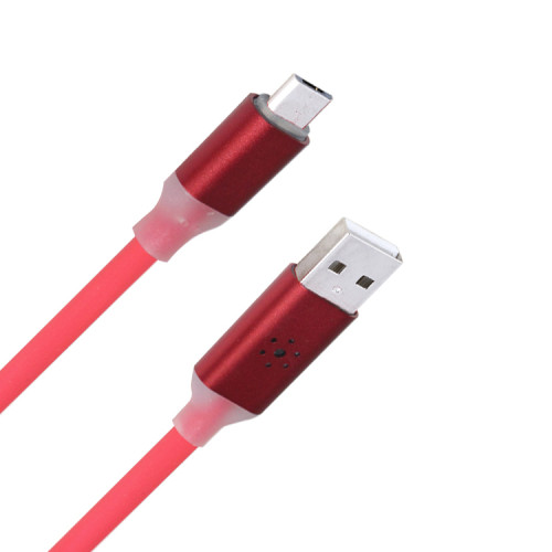 LED Flow Glow Type-c Micro usb Cable Wire 2.4A Quick Charge Charger Charging Data Cable For Phone