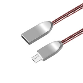 Red Zinc Alloy Micro Data Two Sided Tpe Super Flexible Standard Type 2725 Phone Smartphone Usb Cable