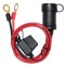 18AWG Cigarette Lighter Plug Female Socket Fused 10A 12V Extension Cable with Ring Terminal