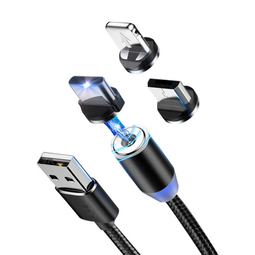 Fast Usb Chargering Cable 3 in 1 Micro Charging Type C Data Fast Charging 3.1 Magnetic Cable