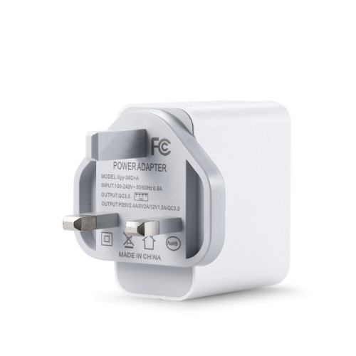 18W Quick Charge 3.0 Wall Charger Dual USB Plug Phone Charger USB C Wall Charger UK Power Plug