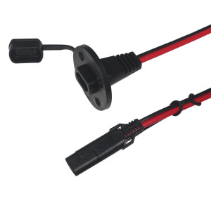 2 Pin quick disconnect Connector 12 Volt Weatherproof Panel Mount Socket Sidewall Port for Motorcycle