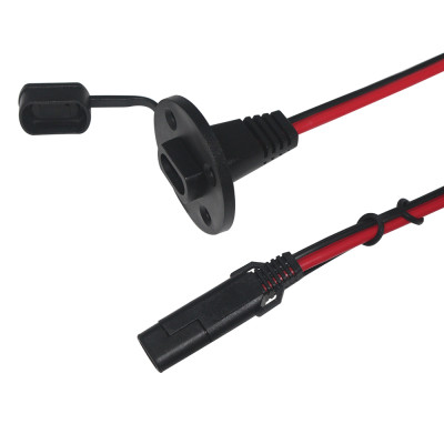 2 Pin quick disconnect Connector 12 Volt Weatherproof Panel Mount Socket Sidewall Port for Motorcycle