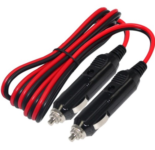 16AWG Male to Male Plug Cigarette Lighter Charger Cord with LED Indicator and 15A Fuse Protection