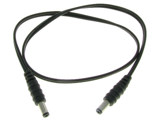 Black PVC 12V Male to Male DC Power Cable