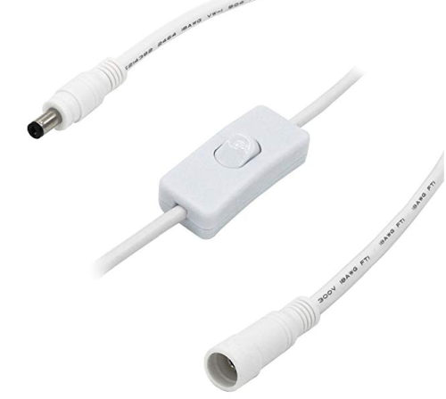 Male To Female DC Plug Extension Cable for 12V Male to Female Connector Power Adapter 18AWG Cable With Switch for CCTV, LED