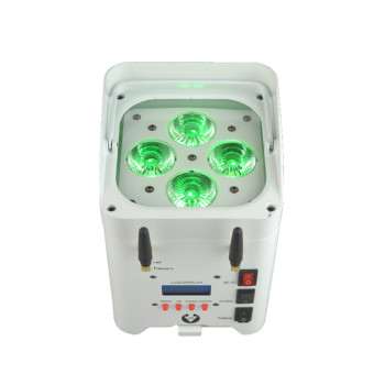 4x12W LED RGBWA+UV 6in1 Mixing Color Wireless Battery Powered LED Par Uplight
