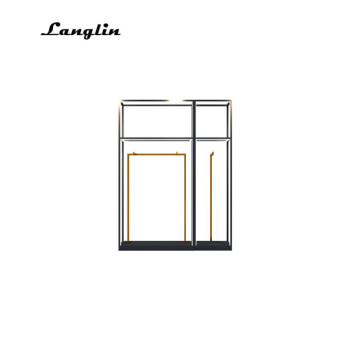 High end custom clothes display racks for clothing color lamp with decoration.