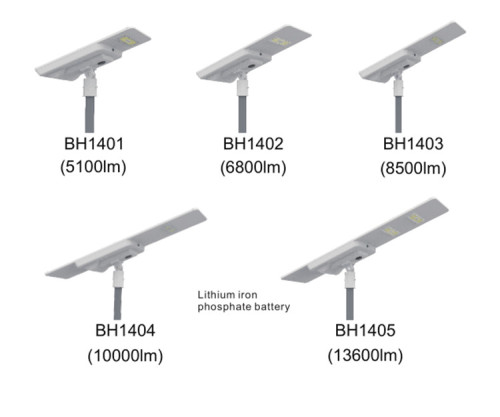 BIHUI30w, 50w, 80w integrated high-end special intelligent control 170lm/w led street lamps