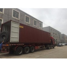 Two containers of plastic corrugated pipe machine line are packaged to Egypt