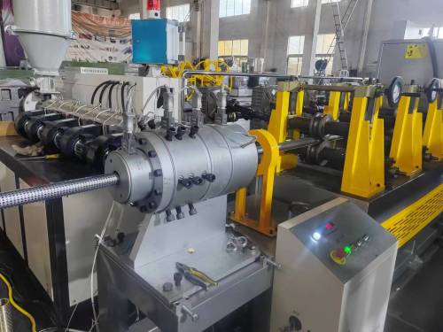 Perforated steel belt polyethylene composite pipe production line