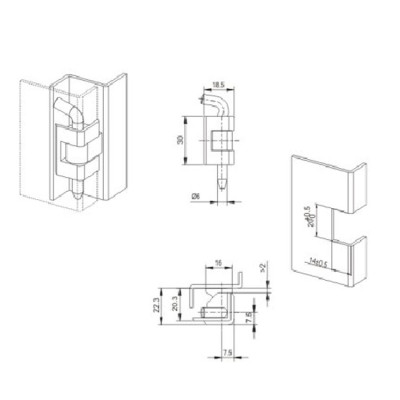 CL230 Hinge for Low voltage switchgear accessories  from JUCRO Electric