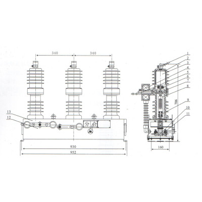 Vacuum Circuit Breaker HVD32 12KV 630A VCB from Hubei JUCRO Electric