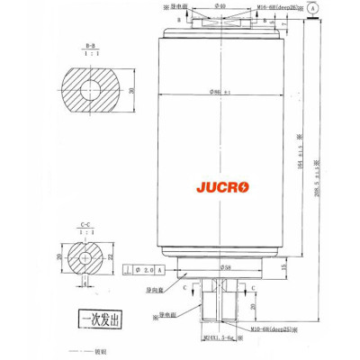 40.5KV/38KV Vacuum Interrupter JUC61179A  800A 20KA for VCB use from JUCRO Electric