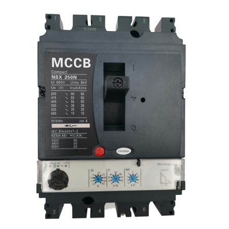 Moulded Case Circuit Breaker JCNSX250NE 100A MCCB Thermal magnetic Type from HUBEI JUCRO ElECTRIC