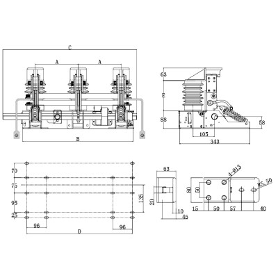 JN17-D-12/40 Indoor High voltage AC Electric Motorized Earthing switch Grounding switch  from JUCRO