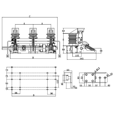 JN17-D-12/50 Indoor High voltage AC Electric Motorized Earthing switch Grounding switch  from JUCRO