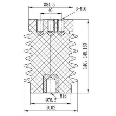 Insulator JYZ-10Q/105*140 (145, 150) for high voltage switchgear use from JUCRO Electric