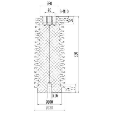 Insulator JYZ-35Q/130*320 for high voltage switchgear use from JUCRO Electric