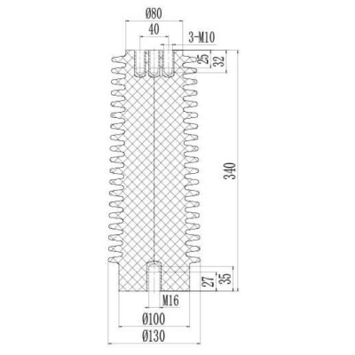 Insulator JYZ-35Q/130*340 for high voltage switchgear use from JUCRO Electric