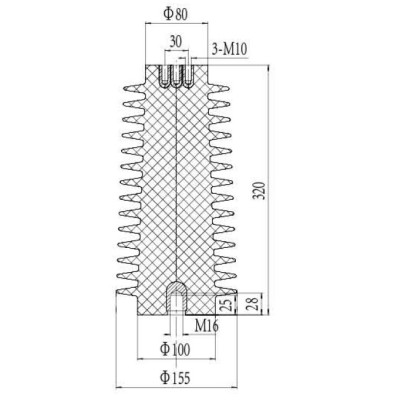 Insulator JYZ-35Q/155*320 for high voltage switchgear use from JUCRO Electric