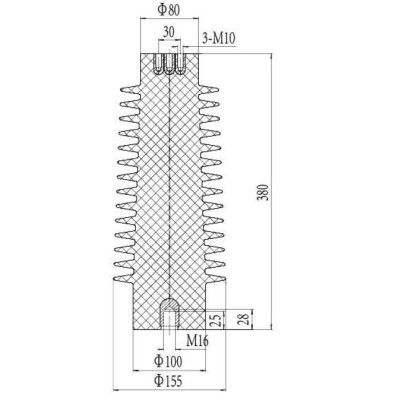Insulator JYZ-35Q/155*380 for high voltage switchgear use from JUCRO Electric