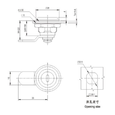 MS407 Rotary tongue lock for Low voltage switchgear accessories  from JUCRO Electric