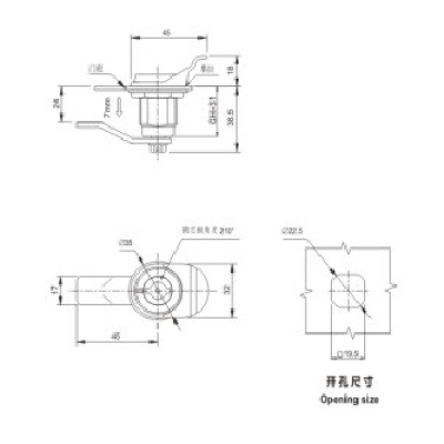 MS816-1B  Rotary tongue lock for Low voltage switchgear accessories  from JUCRO Electric