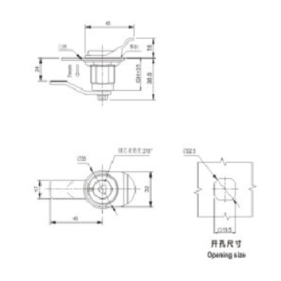 MS816-1  Rotary tongue lock for Low voltage switchgear accessories  from JUCRO Electric