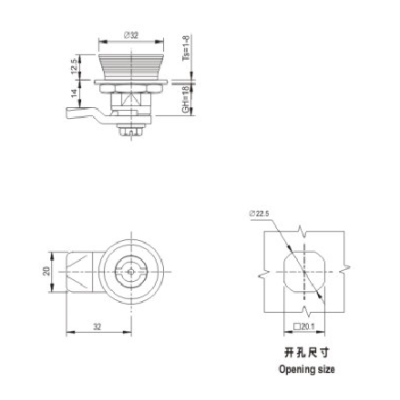 MS705-K02  Rotary tongue lock for Low voltage switchgear accessories  from JUCRO Electric
