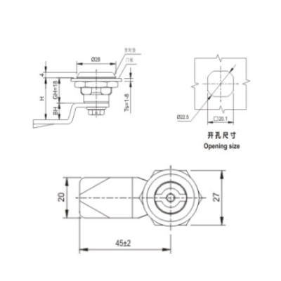 MS705-3E   Rotary tongue lock for Low voltage switchgear accessories  from JUCRO Electric
