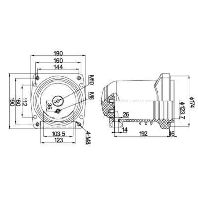 Contact box  CTH-10Q/190 for high voltage switchgear use from JUCRO Electric