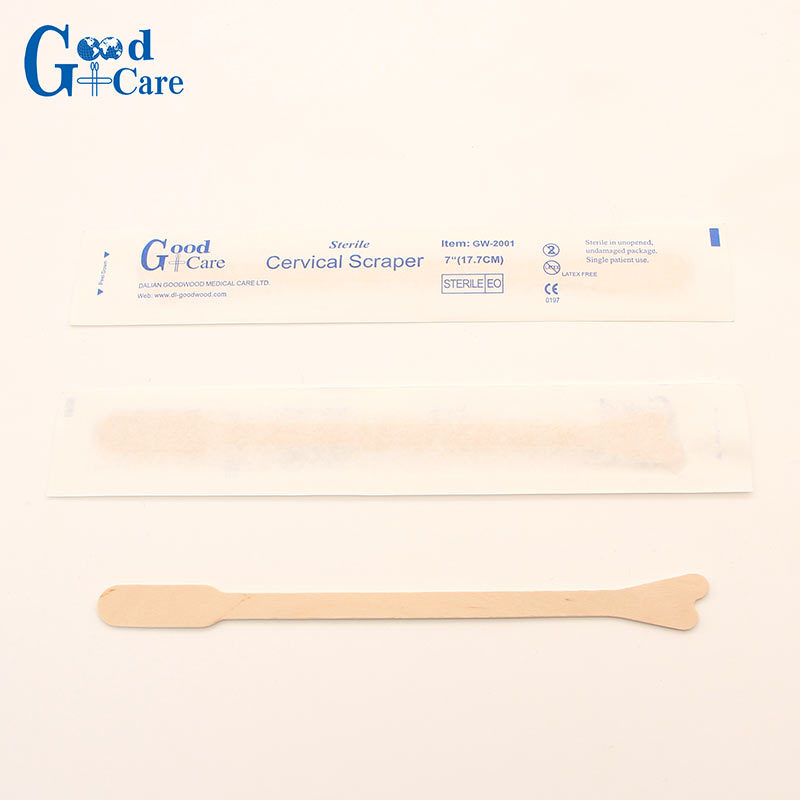 7" Sterile White Birch Cervical Scraper Non-sterile Wooden Cervical Scraper