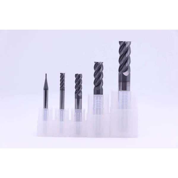 High Hardness Solid Carbide End Mills HRC60 NACO Black Coated 4F Flattened