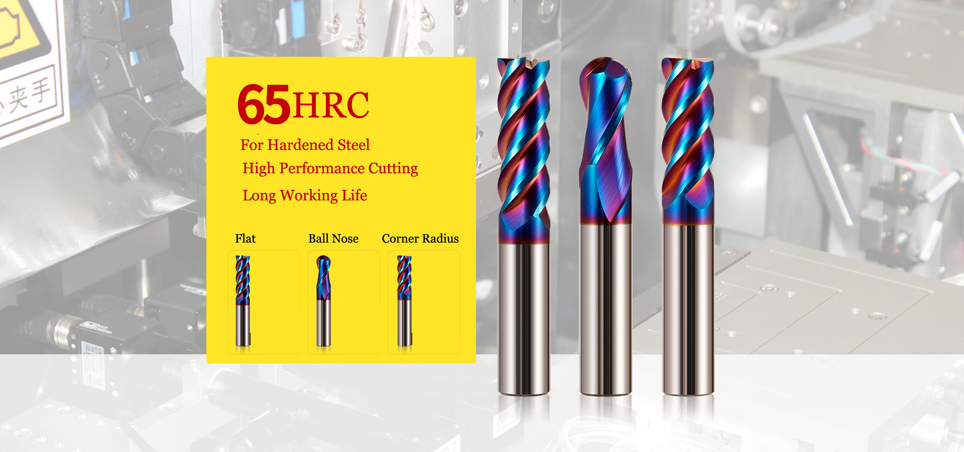 Carbide End Mills For Hardened Steel HRC65